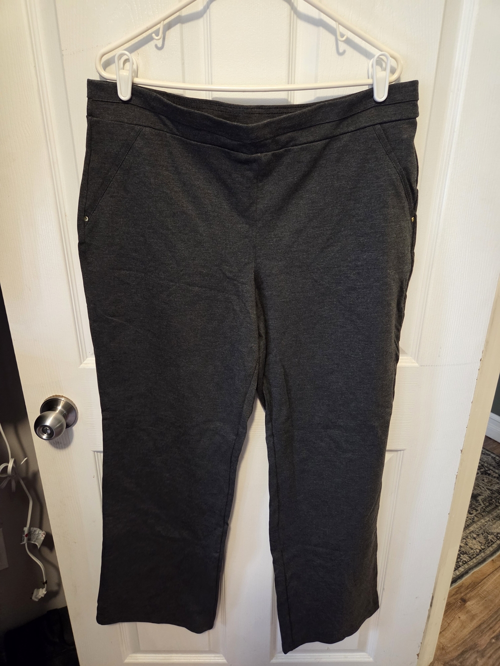 JM Collection Dark Charcoal Straight Leg Pants